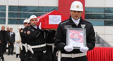 Kazada şehit olan komiser yardımcısı için tören düzenlendi