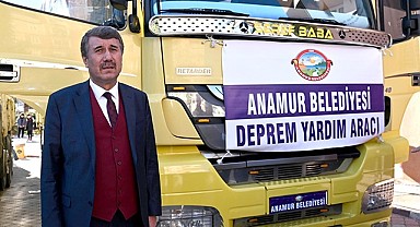 Anamur Belediyesi deprem bölgelerine çıkarma yaptı