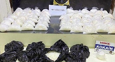 Mersin'de 43,8 kilo metamfetamin ele geçirildi