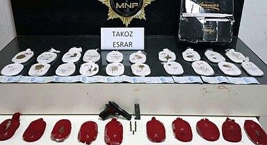 Mersin'de 7 kilo 950 gram esrar ele geçirildi