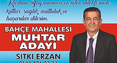 Muhtar Adayı Erzan'dan Kurban Bayramı mesajı