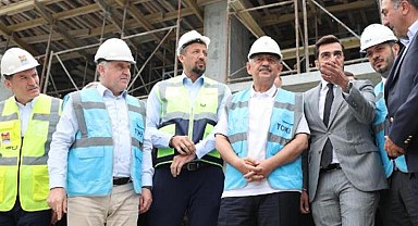 Bakan Özhaseki ve Bak'tan Abdi İpekçi Spor Kompleksi inşaatına ziyaret