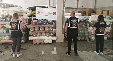 Mersin'de 24 ton polyester kumaş kaçakçılığı engellendi