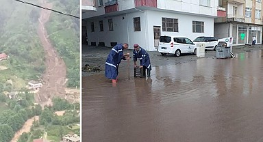 Rize Çayeli’de şiddetli yağış ve heyelan! 8 ev boşaltıldı