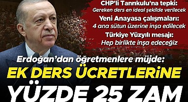 Cumhurbaşkanı Erdoğan'dan öğretmenlere müjde: Ek ders ücretlerine yüzde 25 zam