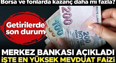 Merkez Bankası açıkladı... İşte en yüksek mevduat faizi... Borsa ve fonlarda kazanç daha mı fazla? İşte son durum...