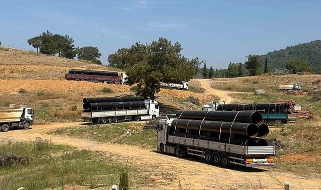 Doğalgaz Boru Hattı Projesinde Kullanılacak Borular Gazipaşa'ya Getirildi
