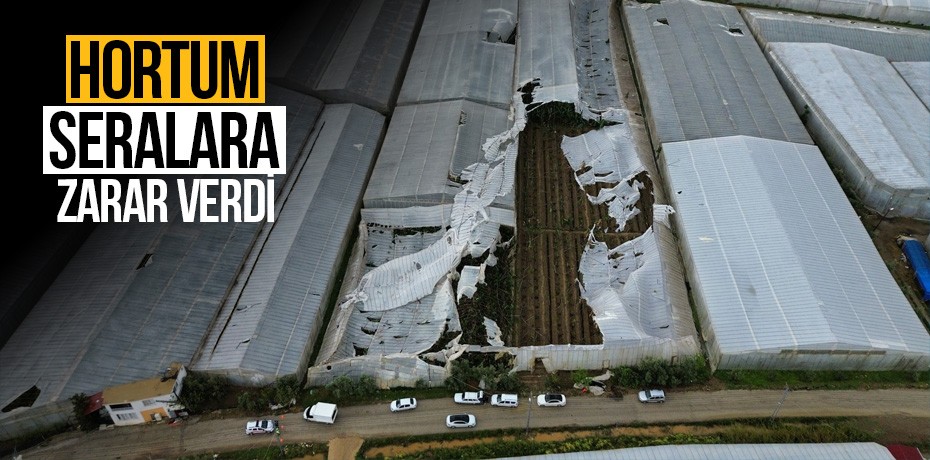 Hortum seralara zarar verdi