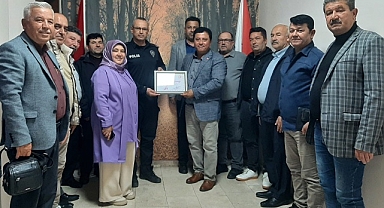 Anamur'da Muhtarlardan Emniyete Polis Haftası ziyareti