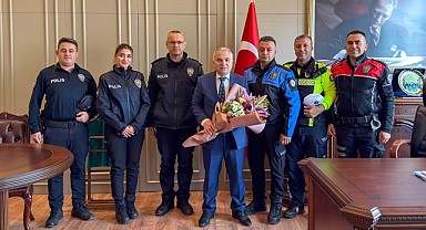 Anamur’da Polis Haftası’nda Emniyet Teşkilatından Kaymakam Duru’ya ziyaret